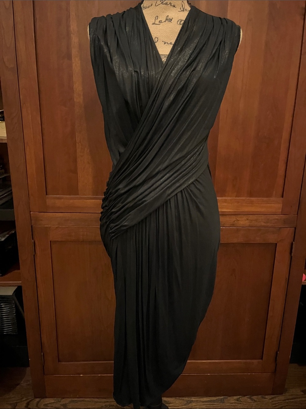 Sexy Black Draped Dress